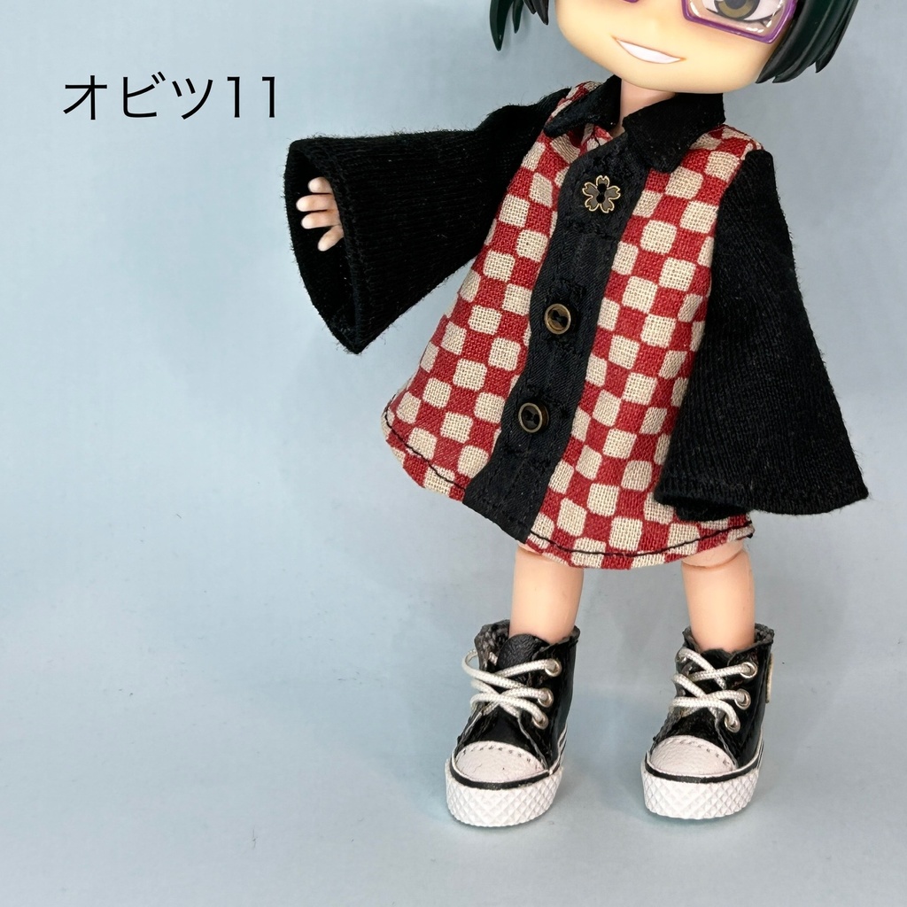 ゆったり黒袖シャツ【オビツ11/ピコドー /ねんどろいど】