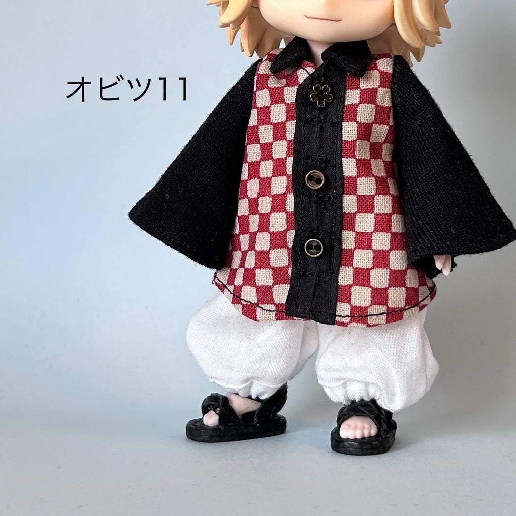 ゆったり黒袖シャツ【オビツ11/ピコドー /ねんどろいど】