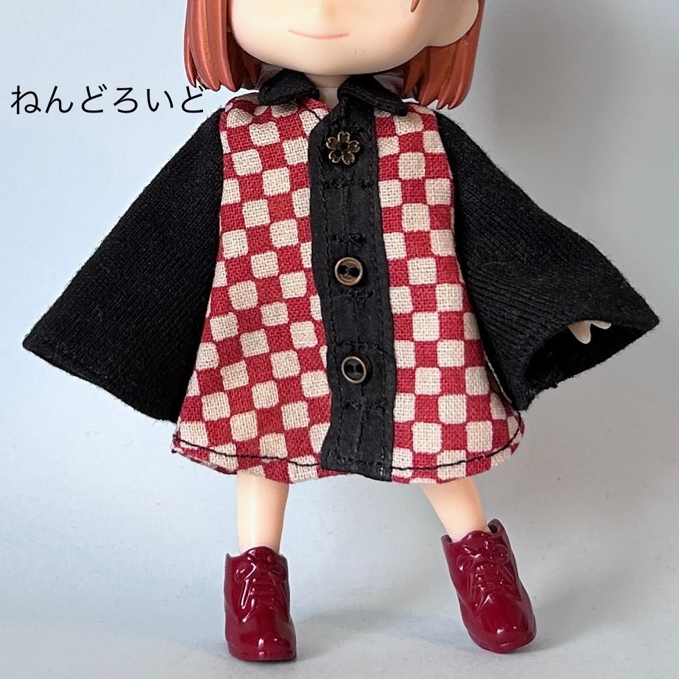 ゆったり黒袖シャツ【オビツ11/ピコドー /ねんどろいど】