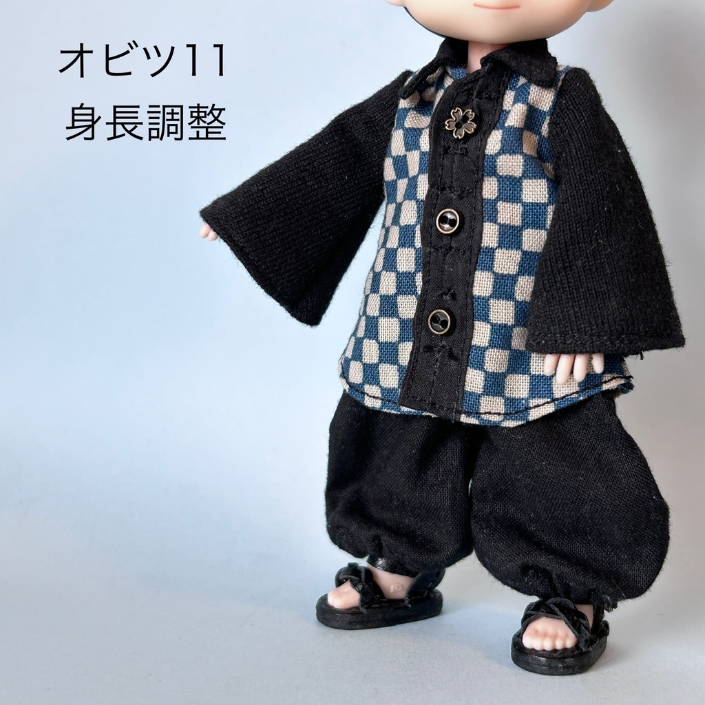 ゆったり黒袖シャツ【オビツ11/ピコドー /ねんどろいど】