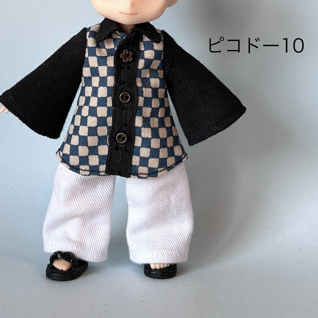 ゆったり黒袖シャツ【オビツ11/ピコドー /ねんどろいど】