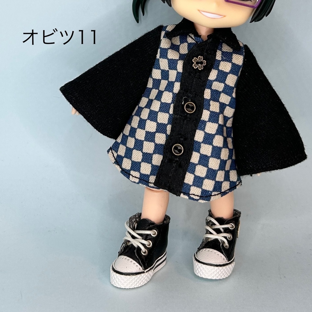 ゆったり黒袖シャツ【オビツ11/ピコドー /ねんどろいど】