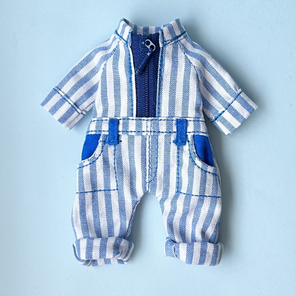 ストライブ柄のつなぎ(オビツ11身長調整・ピコドー10)