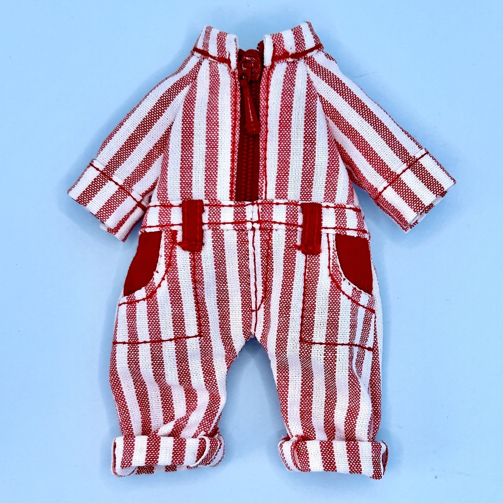 ストライブ柄のつなぎ(オビツ11身長調整・ピコドー10)