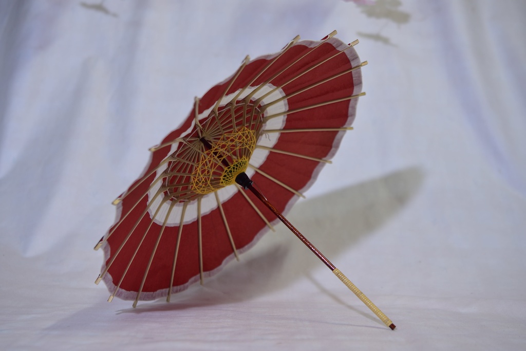 ドールサイズの中張蛇の目傘 赤 伝統工芸品