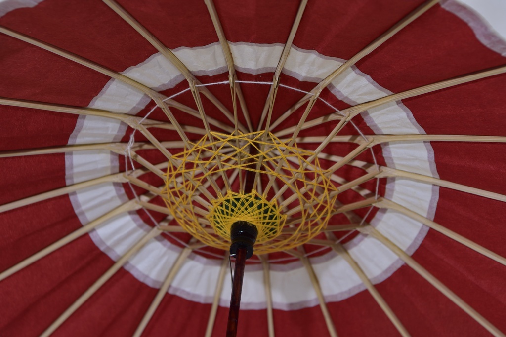 ドールサイズの中張蛇の目傘 赤 伝統工芸品