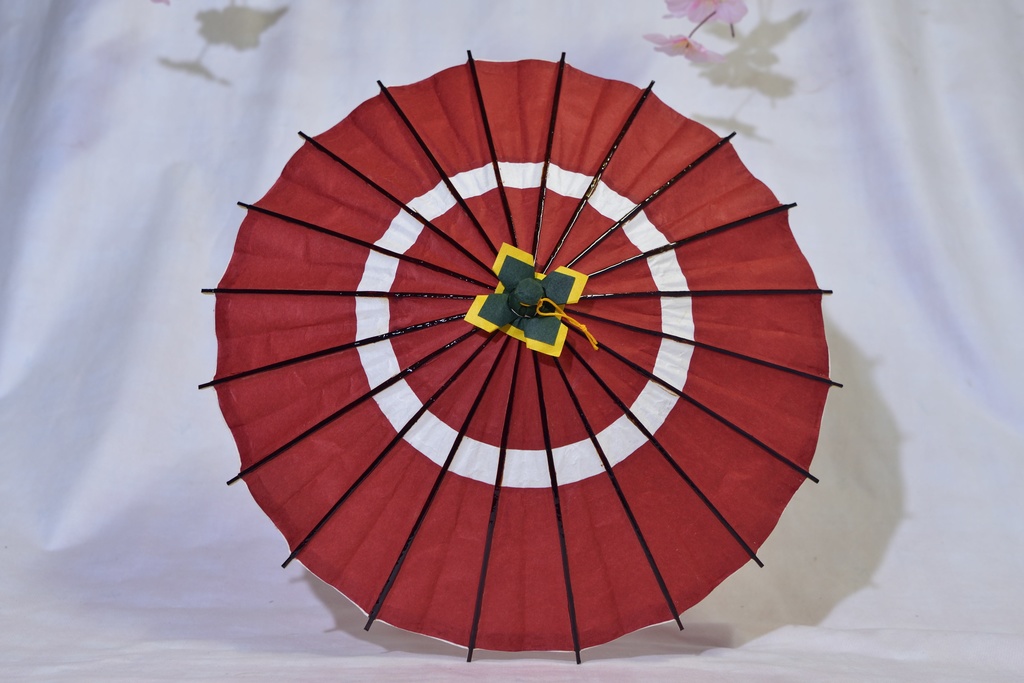ドールサイズの中張蛇の目傘 赤 伝統工芸品