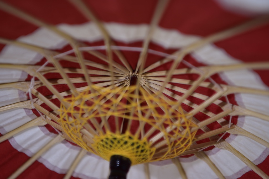 ドールサイズの中張蛇の目傘 赤 伝統工芸品