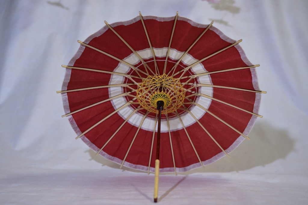 ドールサイズの中張蛇の目傘 赤 伝統工芸品