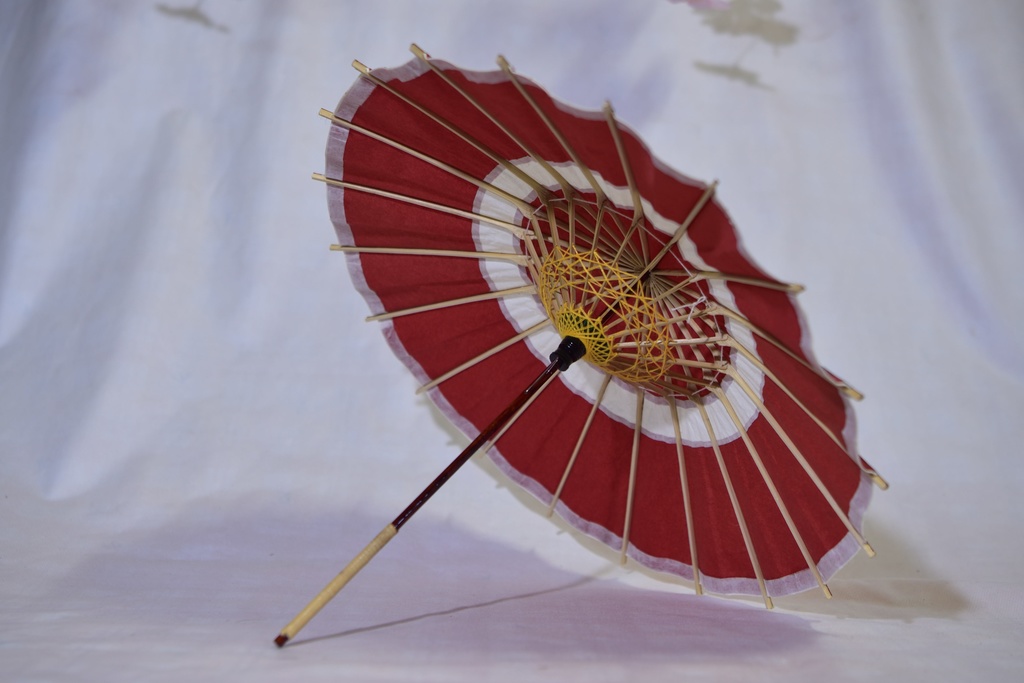 ドールサイズの中張蛇の目傘 赤 伝統工芸品