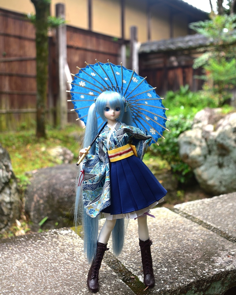 岐阜和傘　ドールサイズのミニ和傘　あじろ傘