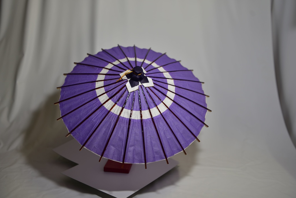 ドールサイズの和傘 1/3サイズ用蛇の目傘 薄紫色