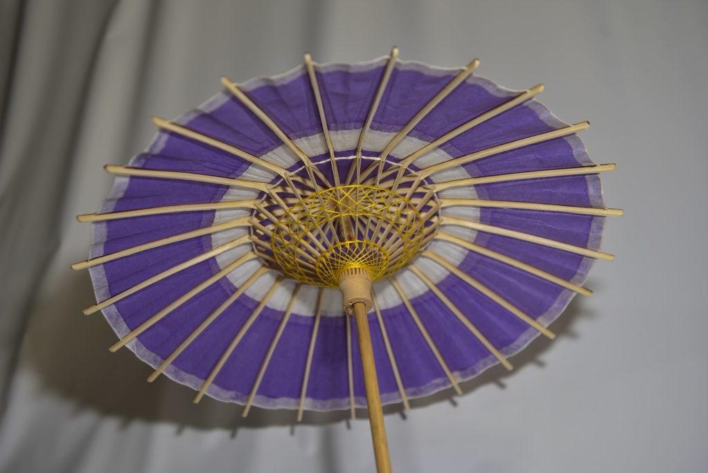 ドールサイズの和傘 1/3サイズ用蛇の目傘 薄紫色