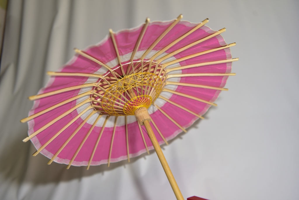 ドールサイズの和傘 1/3サイズ用蛇の目傘 ピンク色