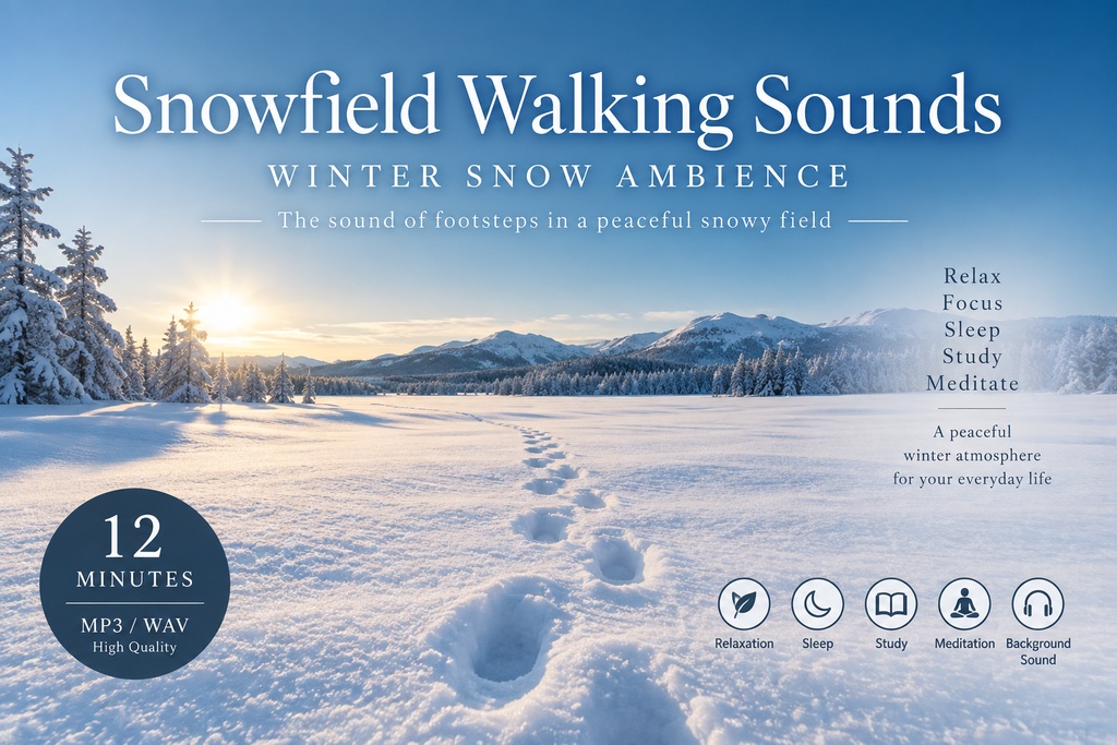 雪原を歩く音｜吹雪なし・冬の自然音｜睡眠・リラックス・作業用
