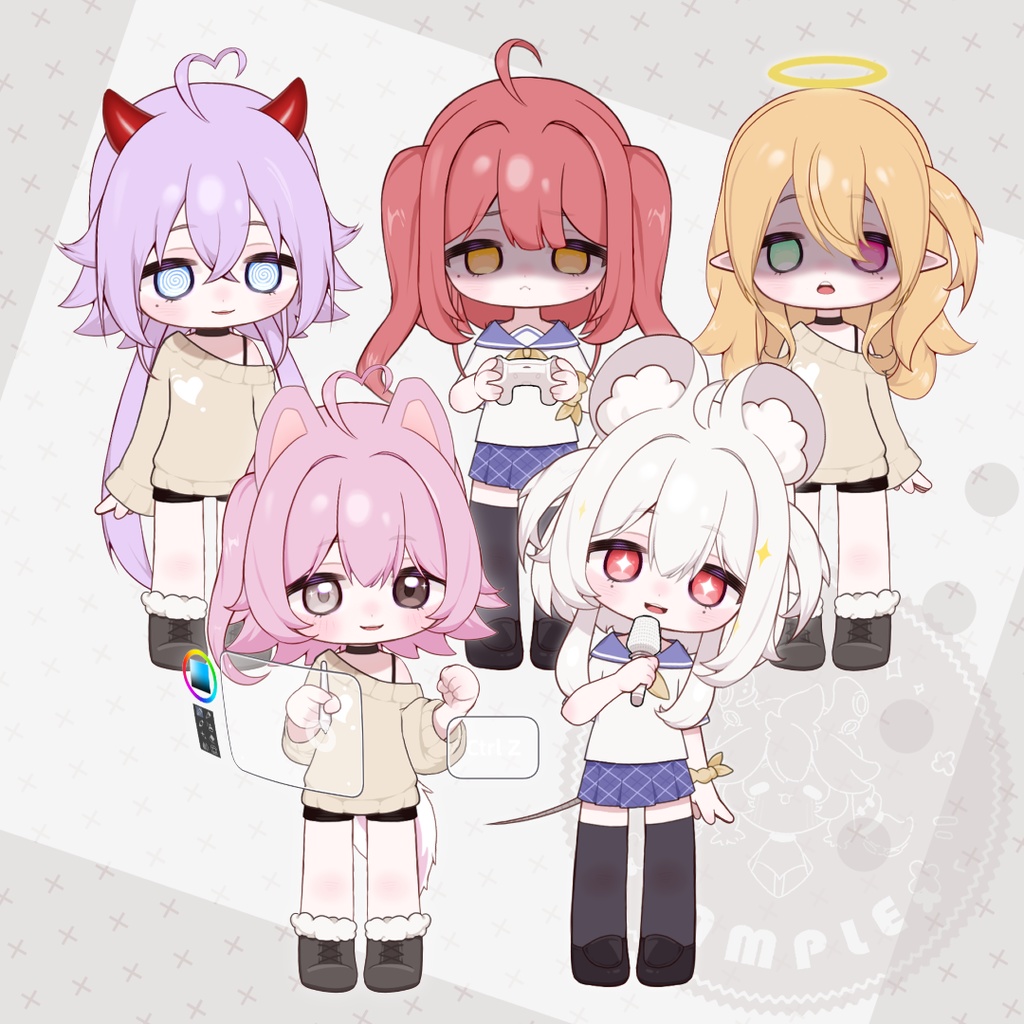 【live2d モデル】Customizable Chibi LIVE2D Model