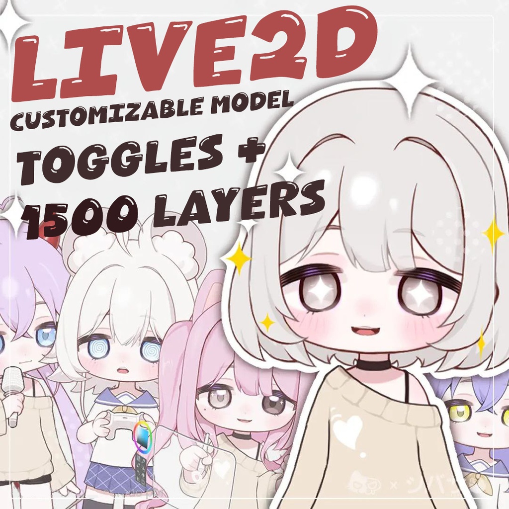 【live2d モデル】Customizable Chibi LIVE2D Model