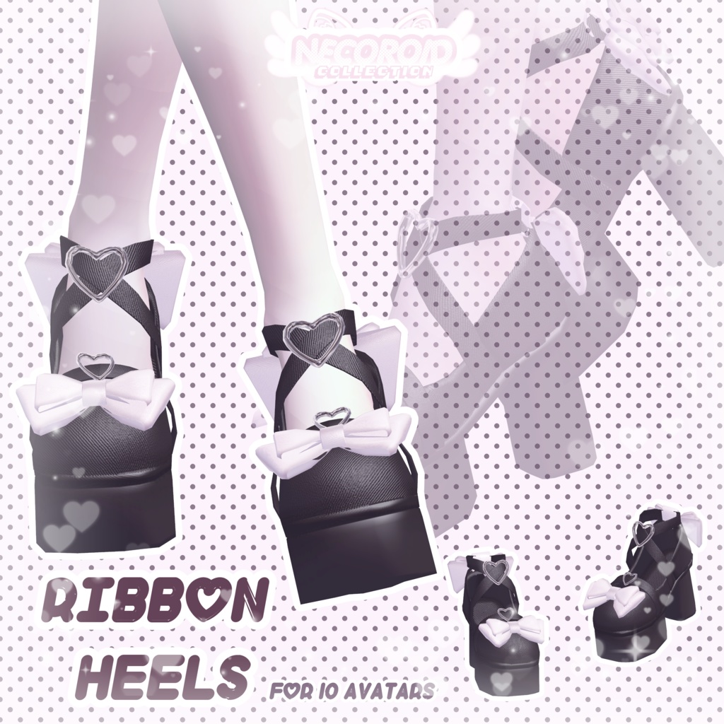 【10アバター対応】Ribbon Heels ♡