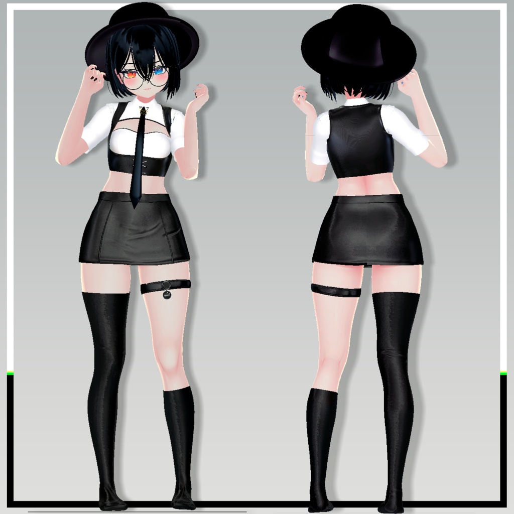 「セレスティア」 &「竜胆」| Selestia & Rindo Sexy Noir Outfit