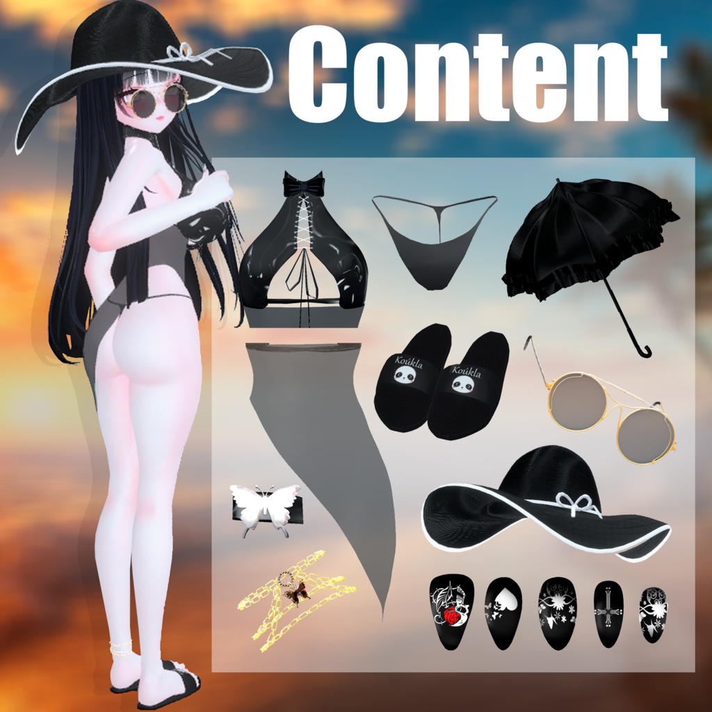 Gothic Summer Outfit (Selestia , Rindo, Wolferia & Hakka)