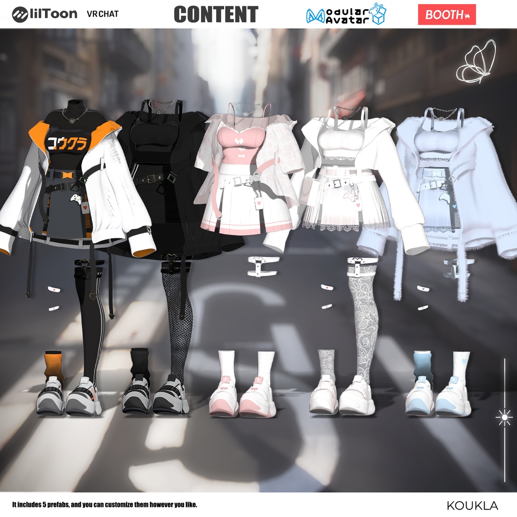 ๐ ๐ค URBAN GRACE SET๏ฝใขใผใใณใฐใฌใผในใปใใ| ใขใใฟใผ5ไฝๅฏพๅฟ่กฃ่ฃ
ใปใใใCompatible with 5 Avatarsใ