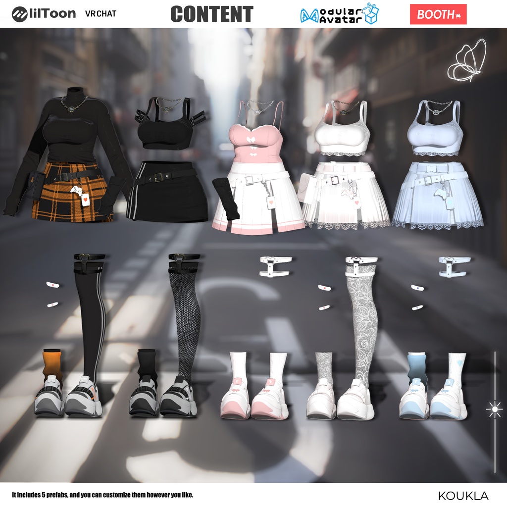 ๐ ๐ค URBAN GRACE SET๏ฝใขใผใใณใฐใฌใผในใปใใ| ใขใใฟใผ5ไฝๅฏพๅฟ่กฃ่ฃ
ใปใใใCompatible with 5 Avatarsใ