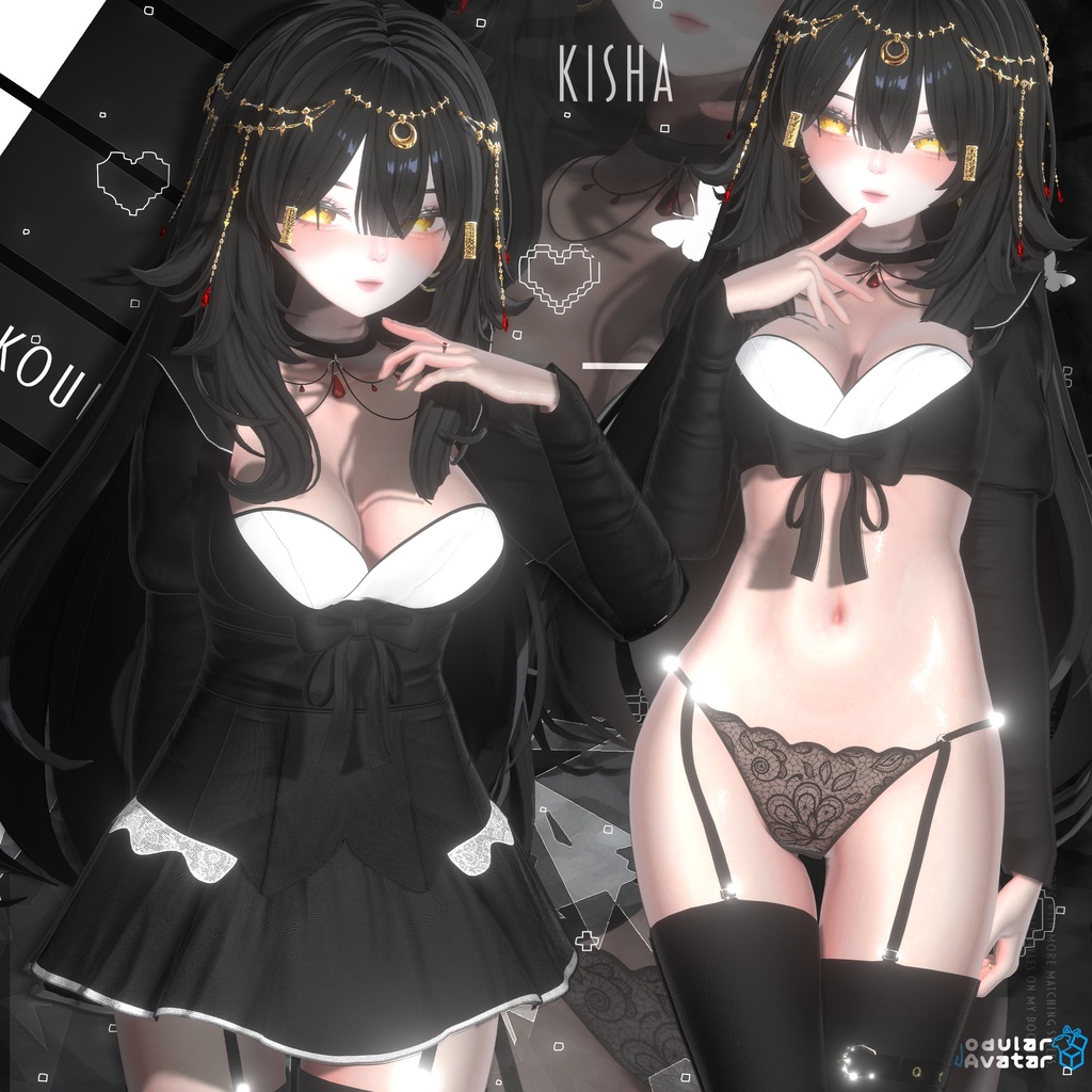 ๐ค๐ Gothic Boudoir โ VRChat Outfit for 6 Avatars๏ฝใดใทใใฏใใผใใฏใผใซ๏ผ6ไฝใขใใฟใผๅฏพๅฟ๏ผ๐ ๐งท