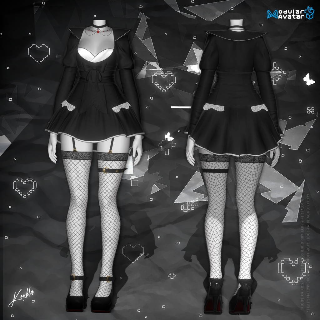 ๐ค๐ Gothic Boudoir โ VRChat Outfit for 6 Avatars๏ฝใดใทใใฏใใผใใฏใผใซ๏ผ6ไฝใขใใฟใผๅฏพๅฟ๏ผ๐ ๐งท