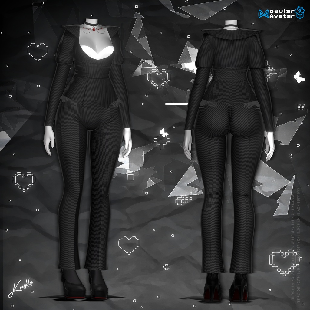 ๐ค๐ Gothic Boudoir โ VRChat Outfit for 6 Avatars๏ฝใดใทใใฏใใผใใฏใผใซ๏ผ6ไฝใขใใฟใผๅฏพๅฟ๏ผ๐ ๐งท