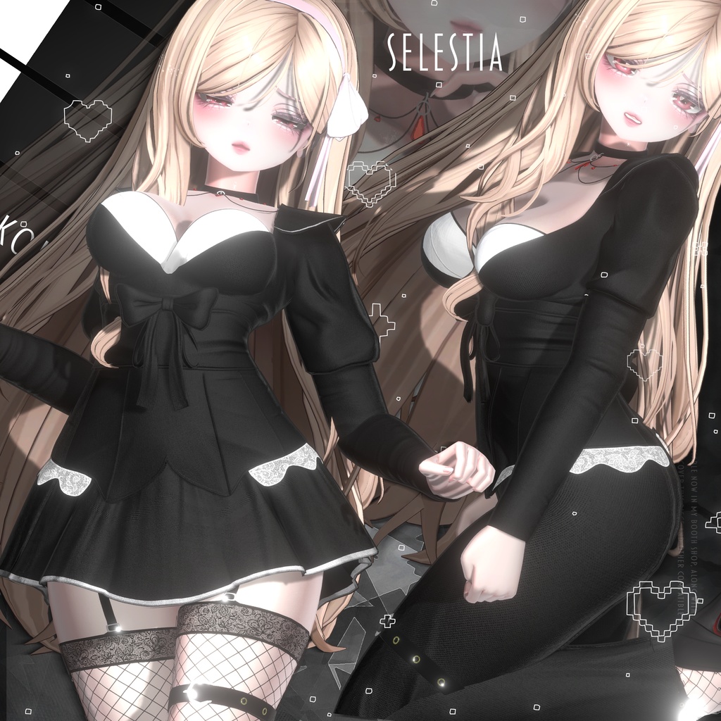 ๐ค๐ Gothic Boudoir โ VRChat Outfit for 6 Avatars๏ฝใดใทใใฏใใผใใฏใผใซ๏ผ6ไฝใขใใฟใผๅฏพๅฟ๏ผ๐ ๐งท