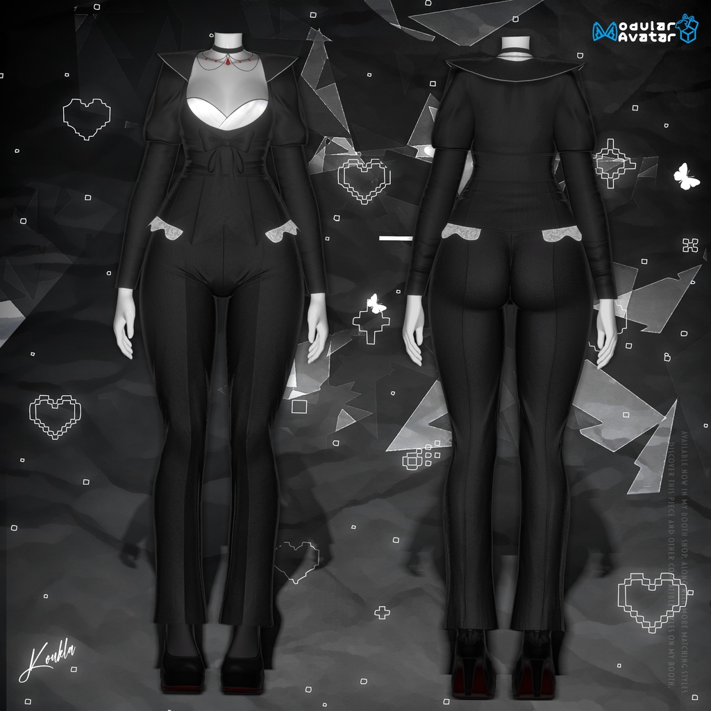 ๐ค๐ Gothic Boudoir โ VRChat Outfit for 6 Avatars๏ฝใดใทใใฏใใผใใฏใผใซ๏ผ6ไฝใขใใฟใผๅฏพๅฟ๏ผ๐ ๐งท