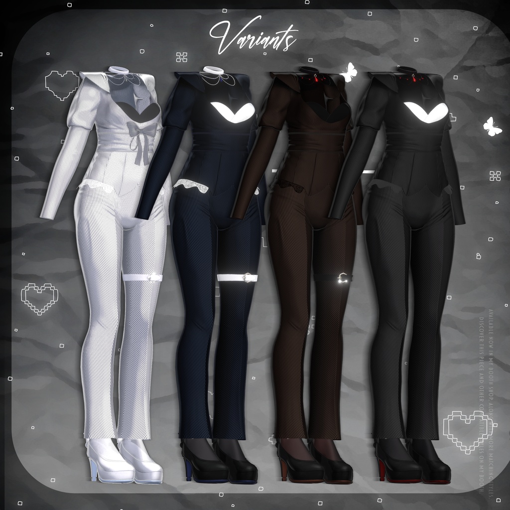 ๐ค๐ Gothic Boudoir โ VRChat Outfit for 6 Avatars๏ฝใดใทใใฏใใผใใฏใผใซ๏ผ6ไฝใขใใฟใผๅฏพๅฟ๏ผ๐ ๐งท