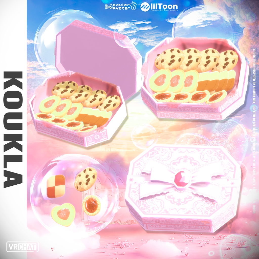 ❣️【FREE】❣️ 【8体アバター対応】 🎀🍬 スイートバレンタインベロアセット(キャンディボックス付)💗🍫 Sweet Valentine Velour Set (Candy Box Included)🎀✨