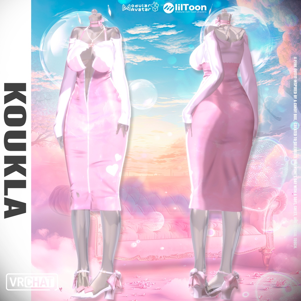 ❣️【FREE】❣️ 【8体アバター対応】 🎀🍬 スイートバレンタインベロアセット(キャンディボックス付)💗🍫 Sweet Valentine Velour Set (Candy Box Included)🎀✨