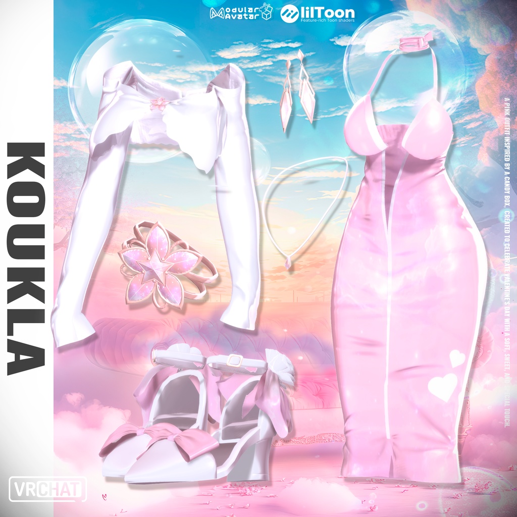 ❣️【FREE】❣️ 【8体アバター対応】 🎀🍬 スイートバレンタインベロアセット(キャンディボックス付)💗🍫 Sweet Valentine Velour Set (Candy Box Included)🎀✨