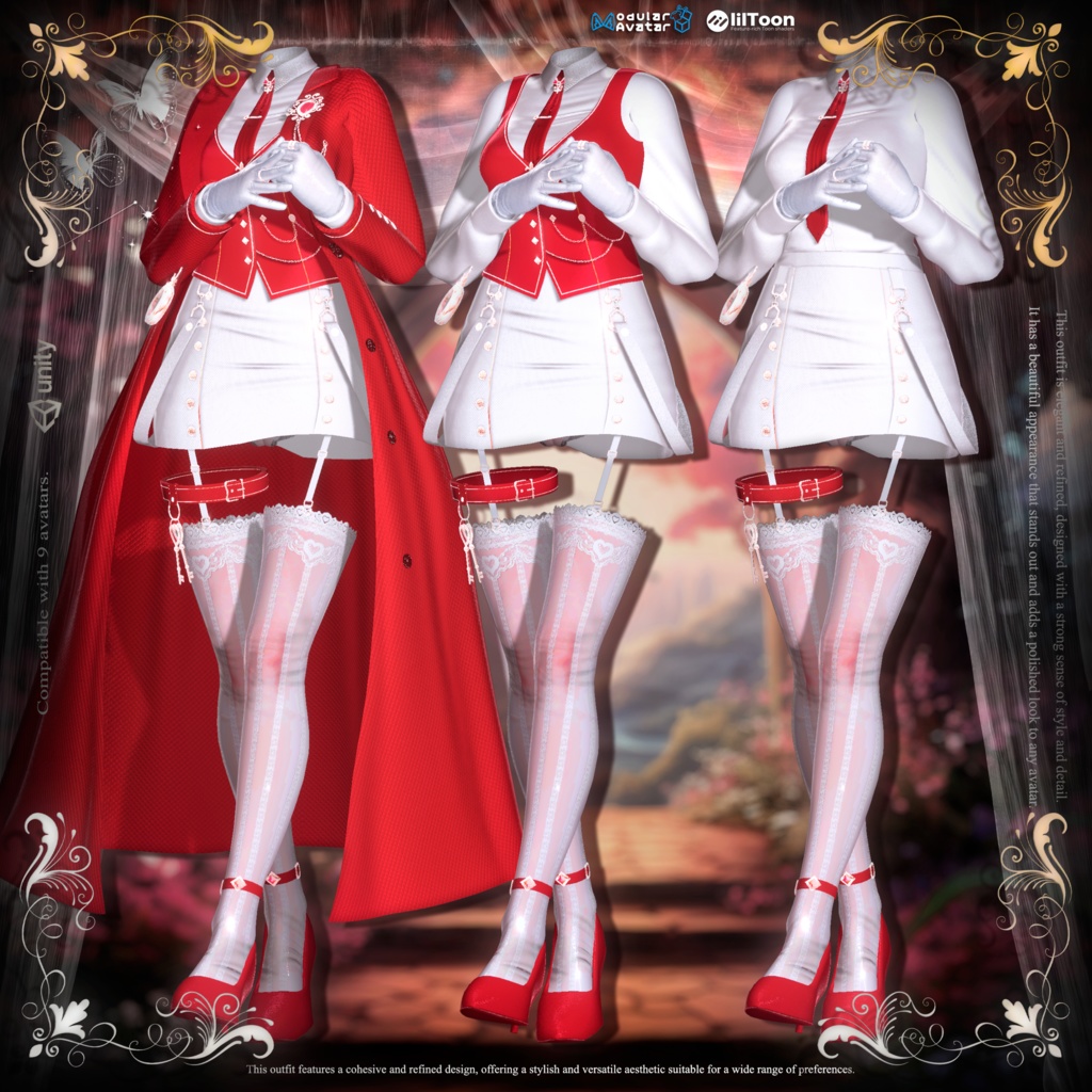 👉 【9アバター対応】貴族風エレガント制服セット 👑✨ | Aristocratic Uniform