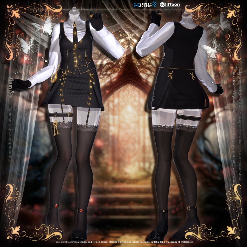 👉 【9アバター対応】貴族風エレガント制服セット 👑✨ | Aristocratic Uniform