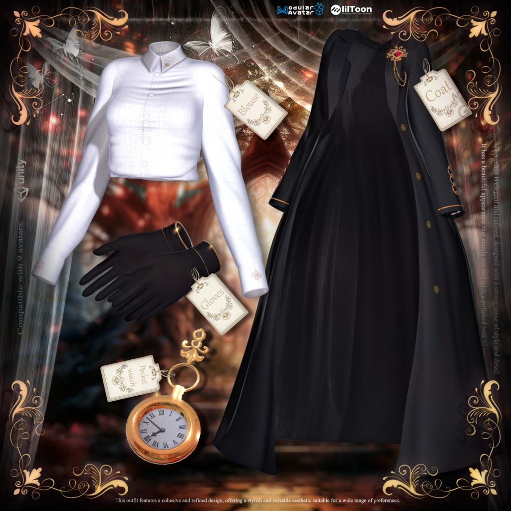 👉 【9アバター対応】貴族風エレガント制服セット 👑✨ | Aristocratic Uniform