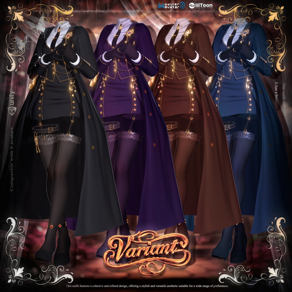 👉 【9アバター対応】貴族風エレガント制服セット 👑✨ | Aristocratic Uniform