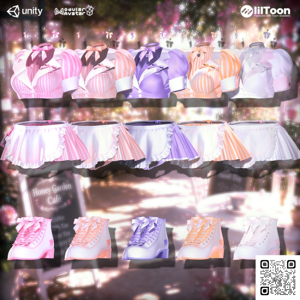 ☕【10アバター対応】🍯 はちみつメイドセット | Honey Maid Set 🎀