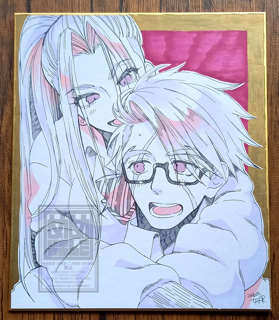 直筆色紙・中サイズ（Ｇ_ルークとジェイミー(※女体化)）