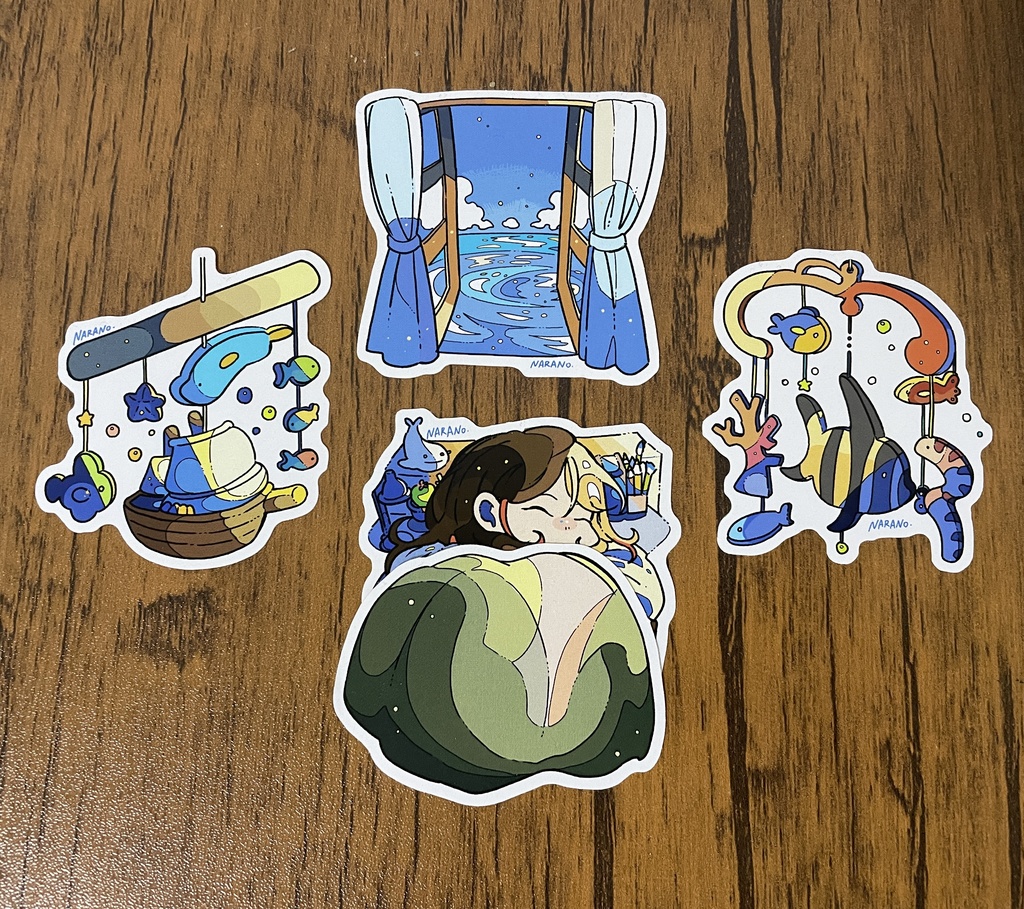 ダイカットステッカー①海を夢見続ける子(全4種)