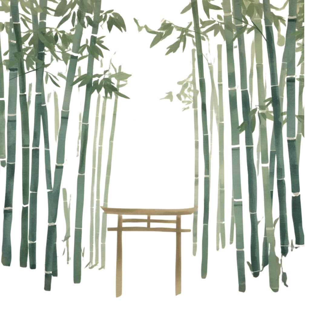 京都の伝統と風情がモチーフの、水彩画のクリップアート素材 PNG9セット