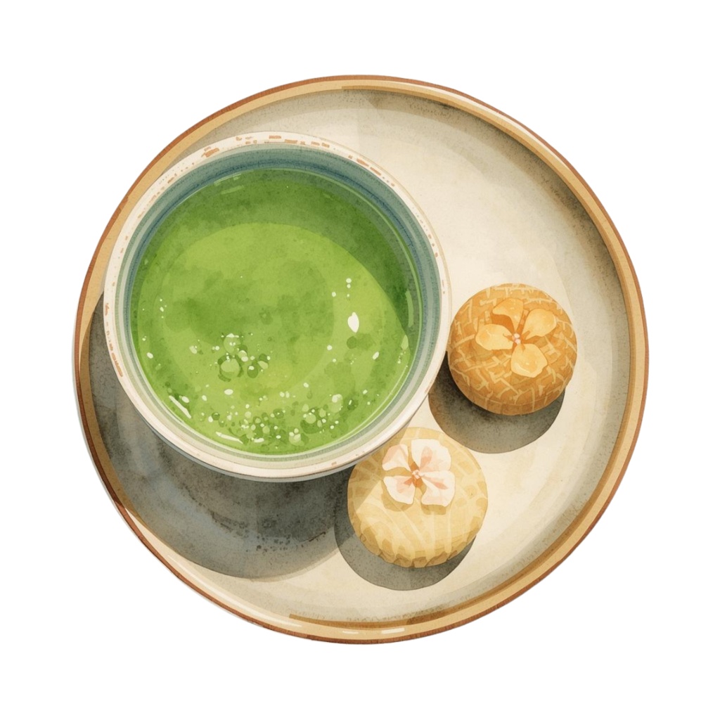 京都の伝統と風情がモチーフの、水彩画のクリップアート素材 PNG9セット