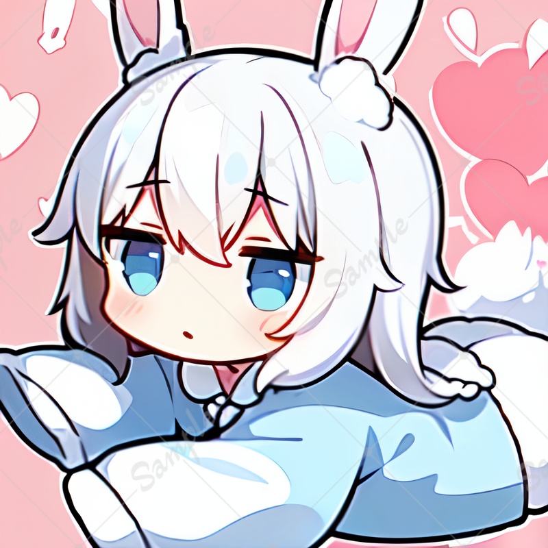 AI生成ちびキャラアイコン　パジャマの女の子2