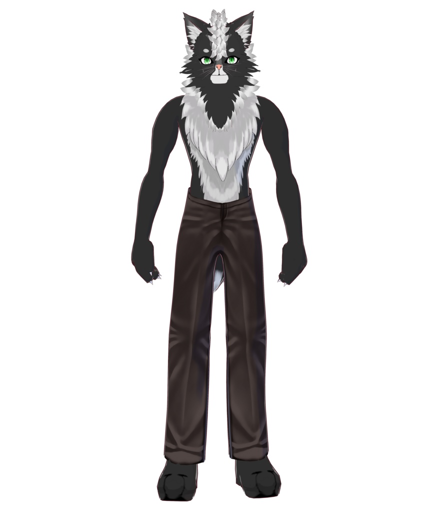 Black and white Cat boy Vroid character