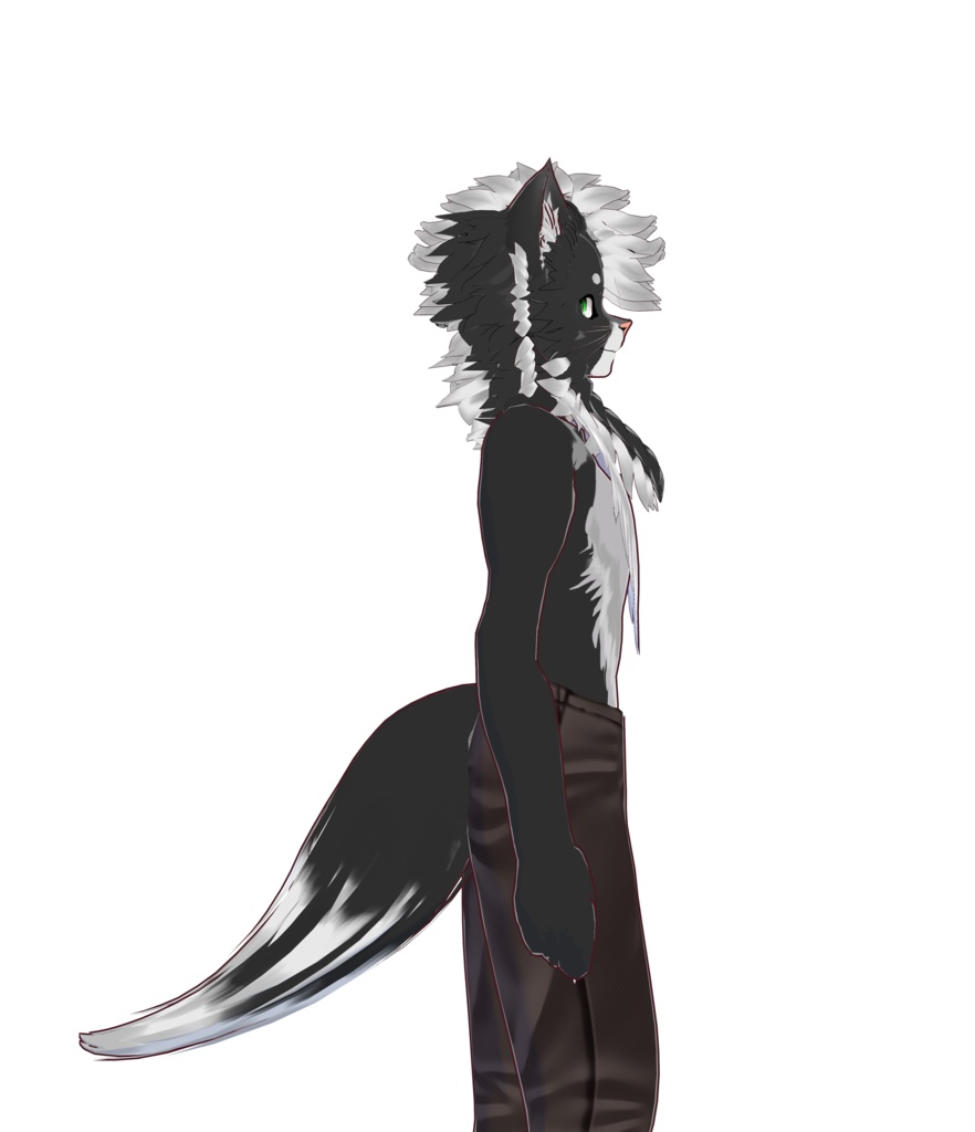 Black and white Cat boy Vroid character