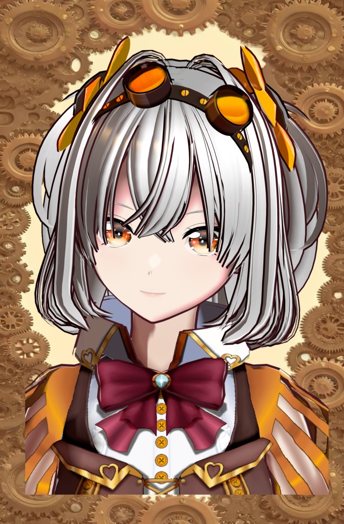 Vroid Steampunk lolita dress character