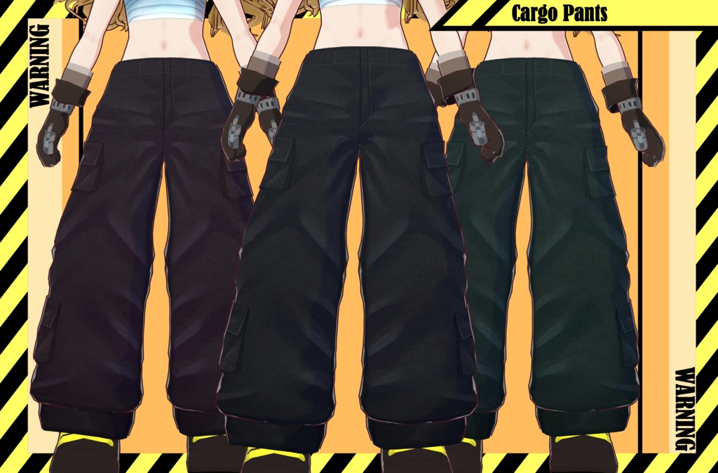 【VRoid】カーゴパンツ 3色セット (Cargo Pants - 3 Color Set)