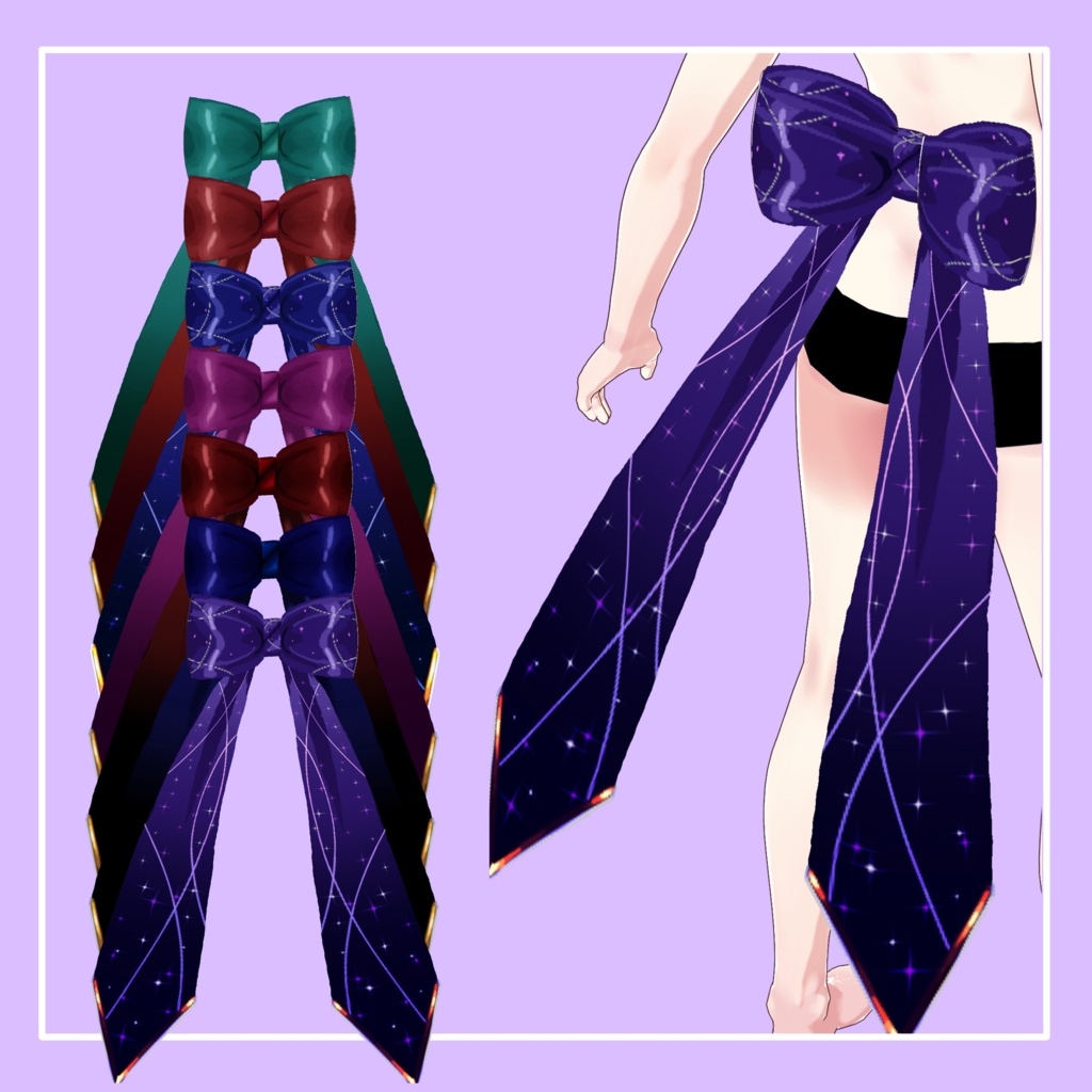 Ribbon Bow Set — 7 Variants Included — VRoid Custom Item リボンセット — 全7種類セット — VRoid用カスタムアイテム
